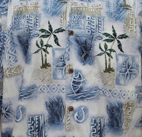 Go Barefoot Mens Petro Tapa Peached Cotton Shirt